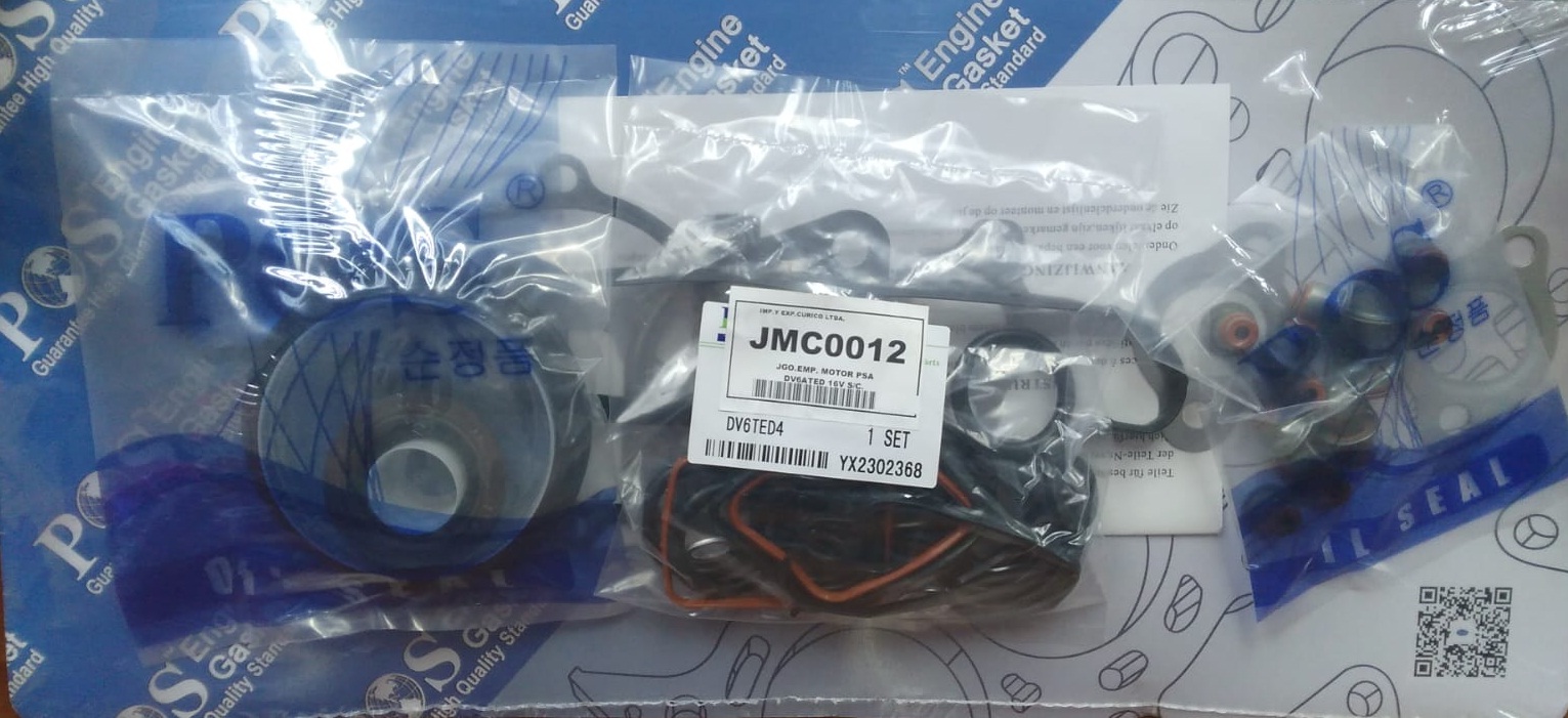 JUEGO EMPAQUETADURA DE MOTOR SIN CULATA. CON RETENES DE VITON. P