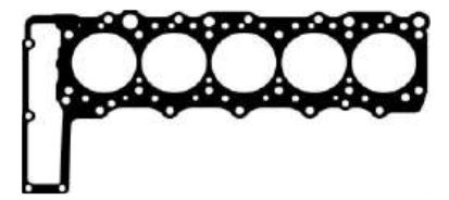 EMPAQUETADURA DE CULATA SSANGYONG MUSSO 2.9 ESPESOR  2.50mm. GRAFITO 5 CILINDROS