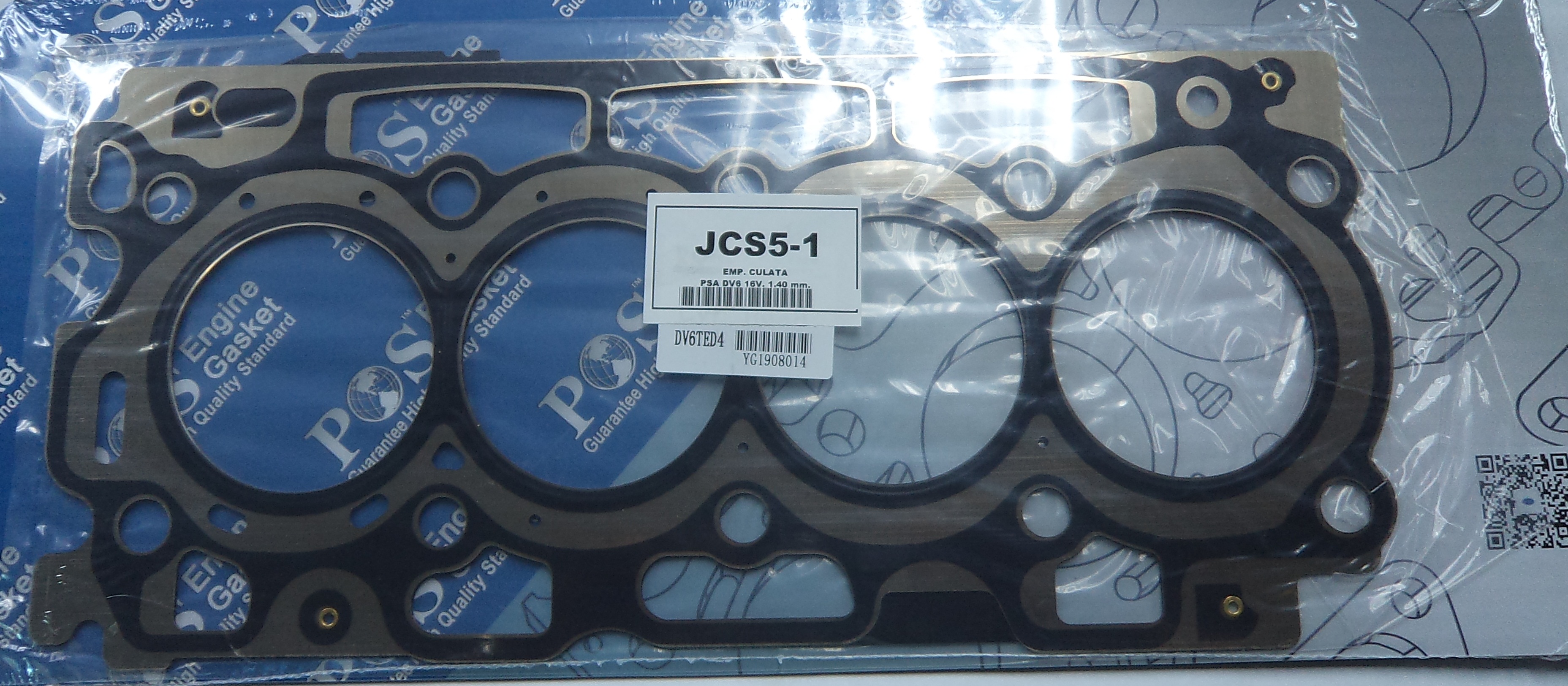 EMPAQUETADURA DE CULATA METALICA DV6TED HDI 1.600cc. ESPESOR 1.4