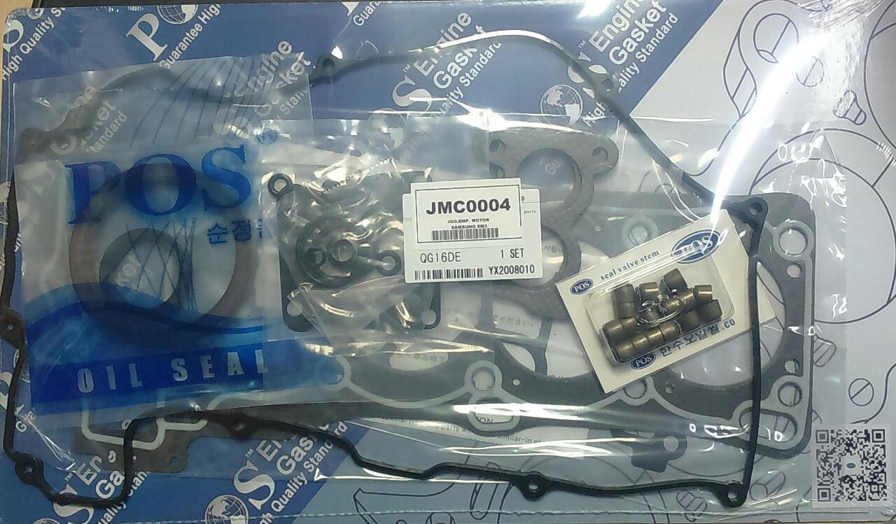 JUEGO.EMPAQUETADURA DE MOTOR GRAFITO  CON RETENES VITON RENAULT SAMSUNG SM3 1.600cc. Eng: QG16DE OEM:10101-8M085
