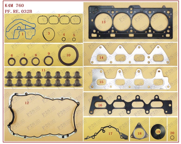 JUEGO DE EMPAQUETADURA DE MOTOR GRAFITO CON RETENES DE VITON CHE