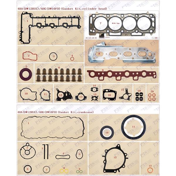 JUEGO EMPAQUETADURA DE MOTOR COMPLETO CULATA METALICA CON RETENES VITON  Eng: DW10FD. 4HA(DW12RUE ) PEUGEOT TRAVELLER/ 308/ BOXE