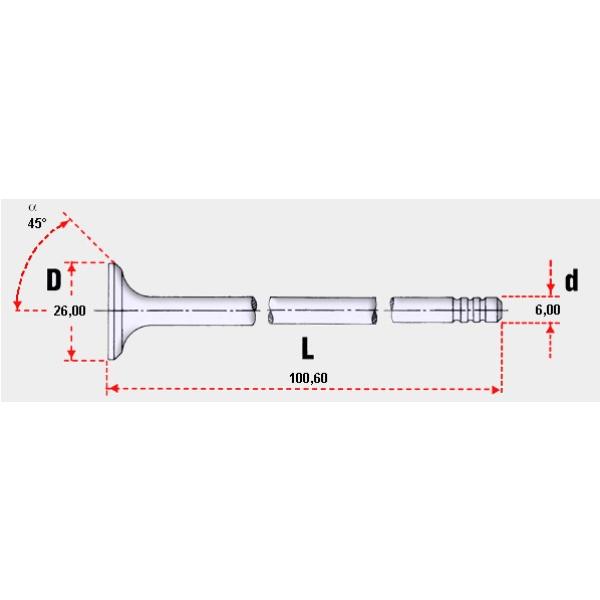 VALVULA DE MOTOR VOLKSWAGEN POLO 1.2  12V/16V.( 3 RANURAS).OEM: 03C109611K ENG: AHW/BWK  ESCAPE ENG: AHW/BWK STD MEDIDA: 6.00 x 