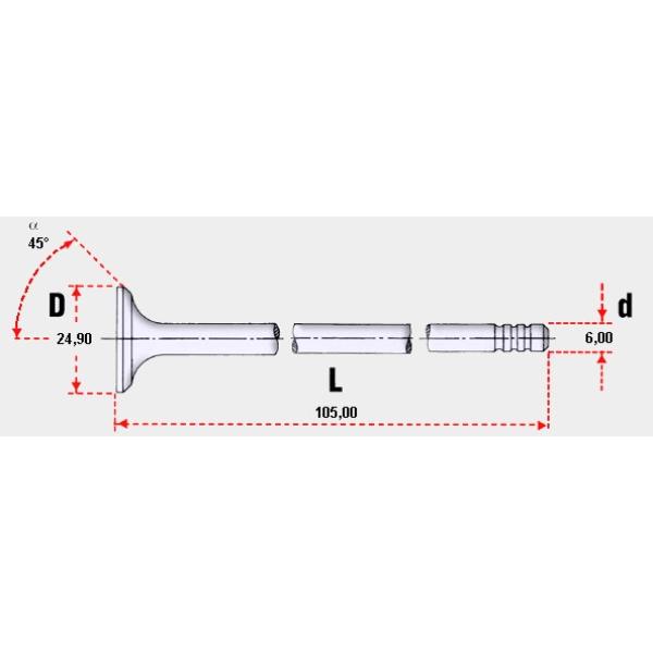 VALVULA DE MOTOR ESCAPE CITROEN/PEUGEOT C4 2.0 HDI 16V.  C5 2.2 16V Hdi BiTurbo (3 RANURAS) Eng:DW10BTE/DW12TE STD