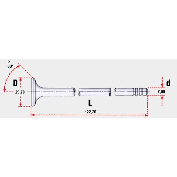 VALVULA DE MOTOR ADMISION PEUGEOT -CITROEN BOXER JUMPER  2.200cc  HDI 16v. Eng:4HU 22DT(3 RANURAS) OEM: 0948E6