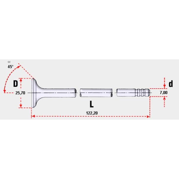  VALVULA DE MOTOR ESCAPE PEUGEOT  BOXER 2.200cc. HDI 16V. Eng:4HU-22DT ( 3 RANURAS). OEM: 0949E3