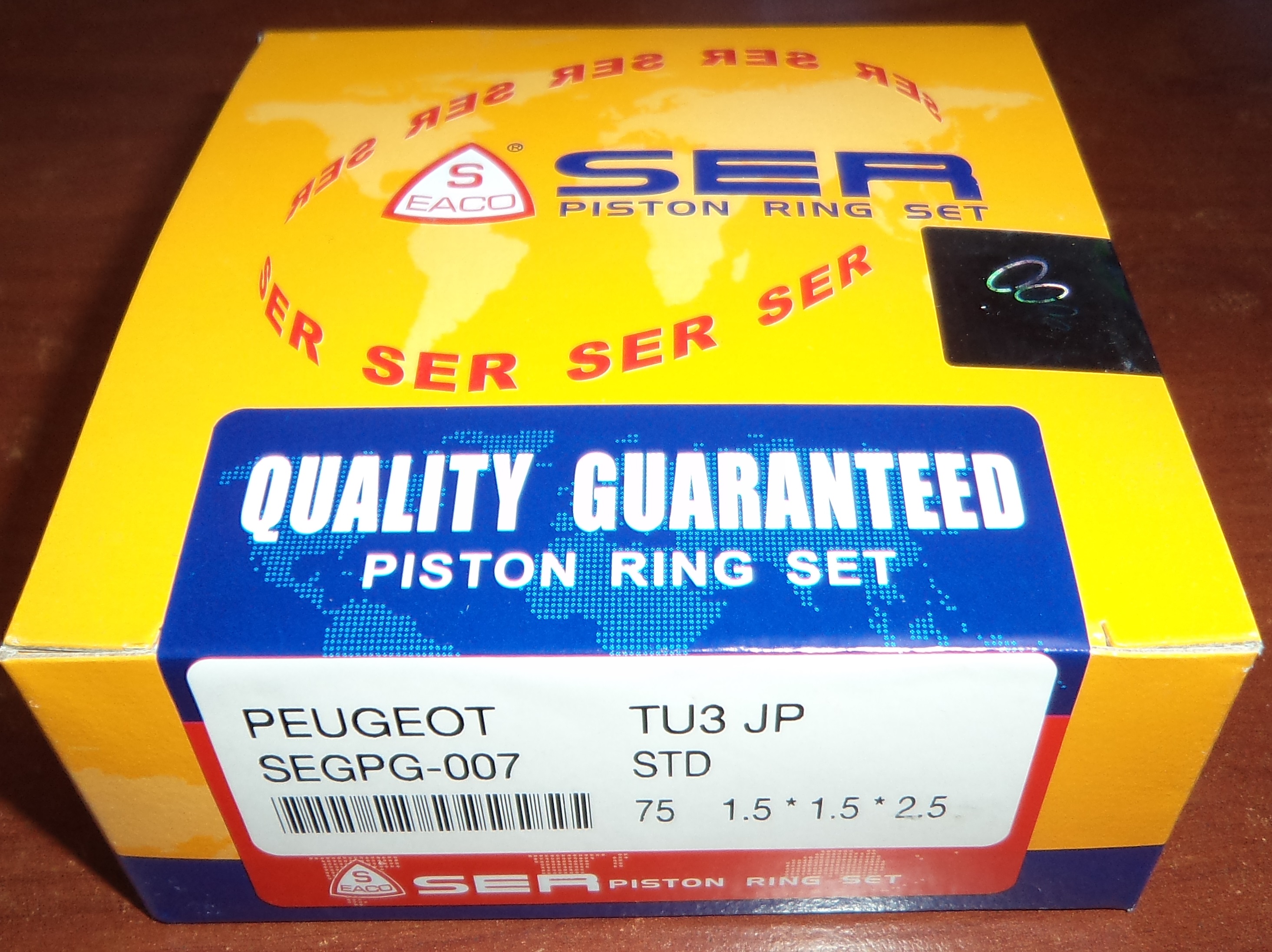  JUEGO ANILLOS PEUGEOT 205 Eng: TU3 JP STD.  1.5 x 1.5 x 2.5